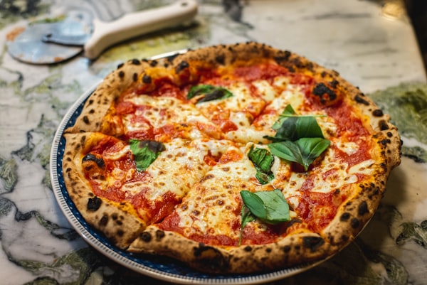 Brick-oven margherita with basil and buffalo mozzarella