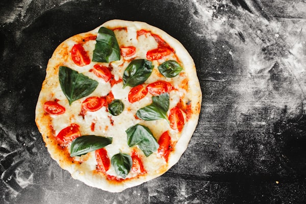 White pie with ricotta, basil, tomato — Ganni's white slice